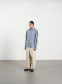 Stripe Long Shirt 休閒直條襯衫-Dark Gray