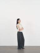 Rib Henley Tank 羅紋亨利背心-Beige