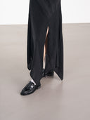 Wrap Midi Drape Skirt 垂墜中長裙-Black