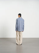 Stripe Long Shirt 休閒直條襯衫-Dark Gray