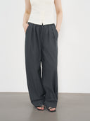 Pull-On Wide Trousers 鬆緊寬版長褲-Gray