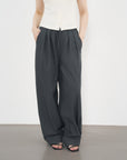 Pull-On Wide Trousers 鬆緊寬版長褲-Gray