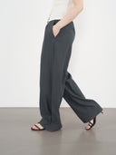 Pull-On Wide Trousers 鬆緊寬版長褲-Gray
