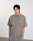 Pocket Shirt 口袋撞色刺繡襯衫 - GREY