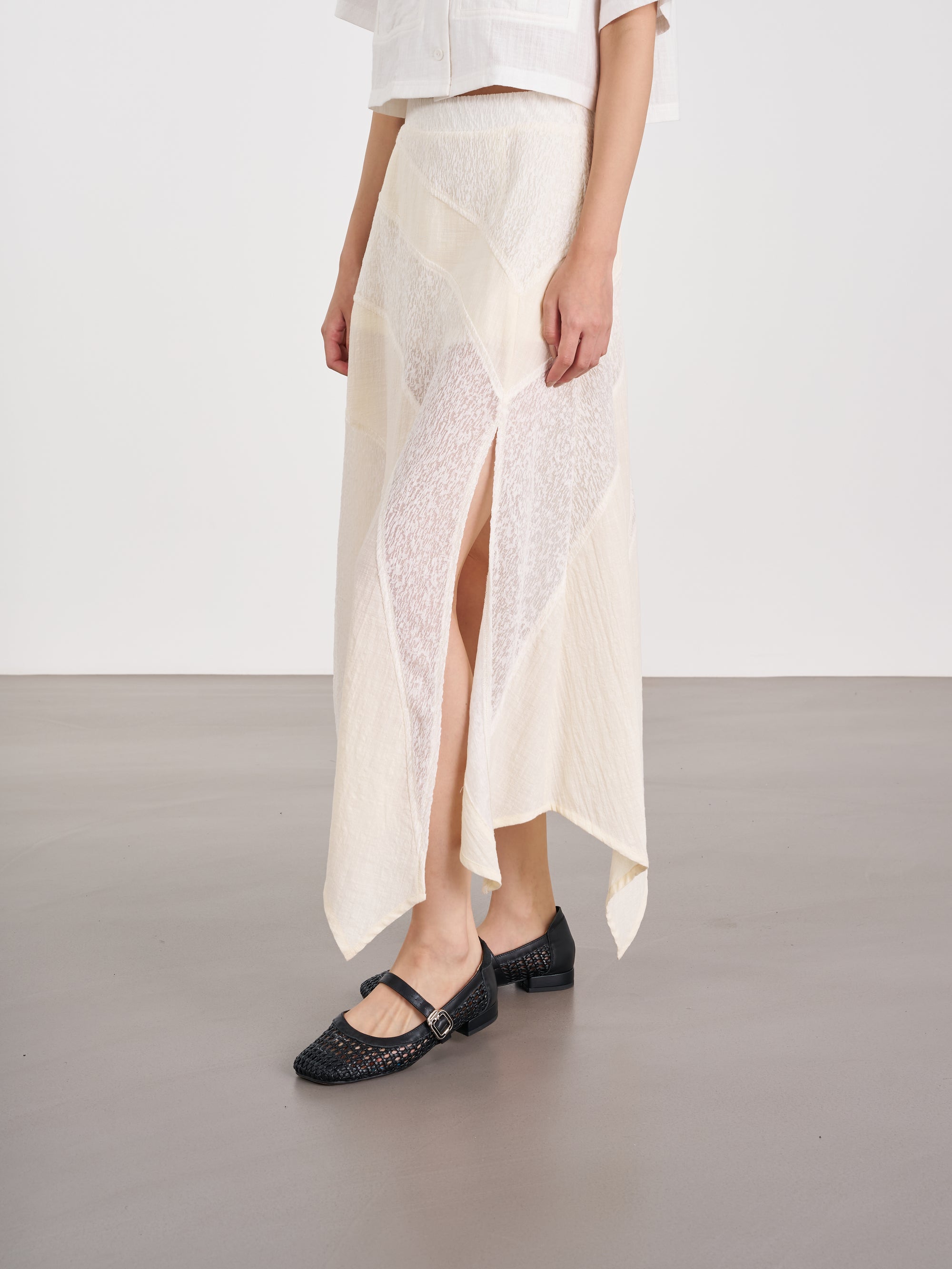 Wrap Midi Drape Skirt 垂墜中長裙 - Beige