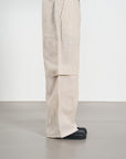 Knee Dart Pants 直條膝摺寬褲 - Beige