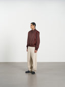 Coach Jacket 刺繡拼接棒球外套-Brown