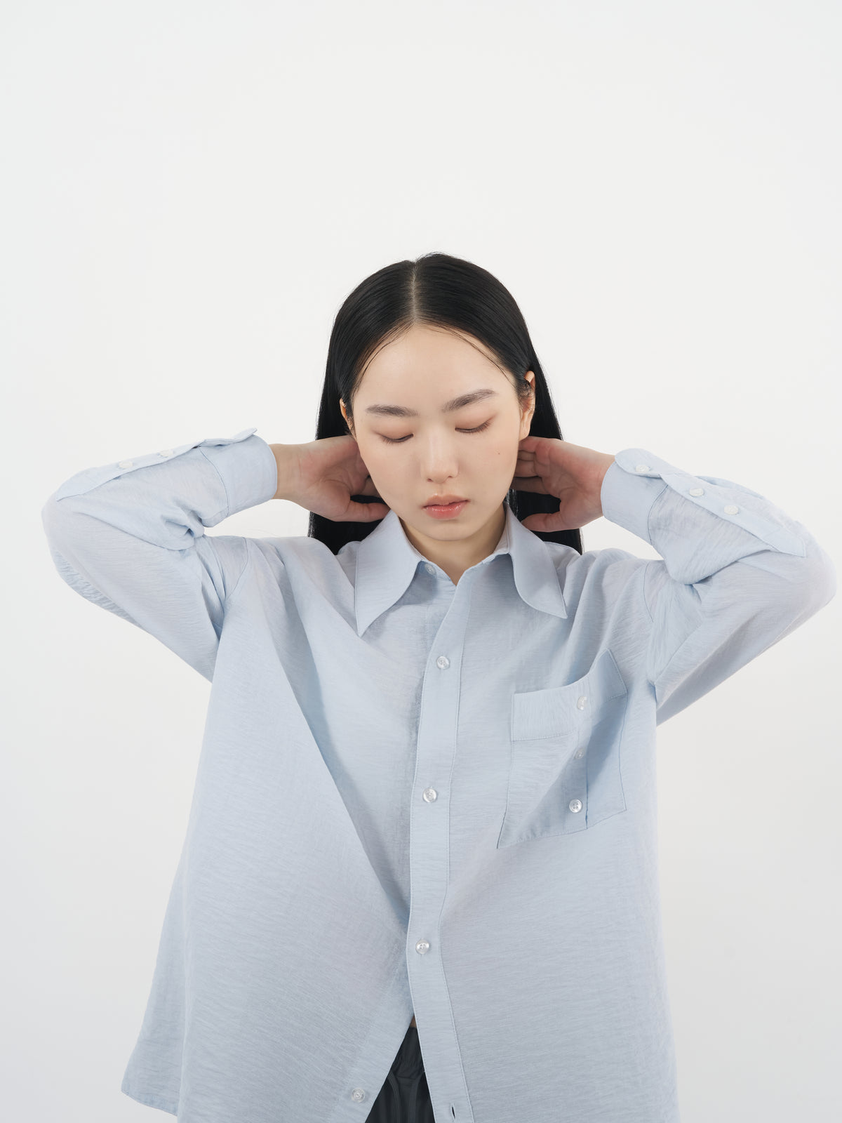 Structured Pocket Shirt 結構口袋襯衫-Blue