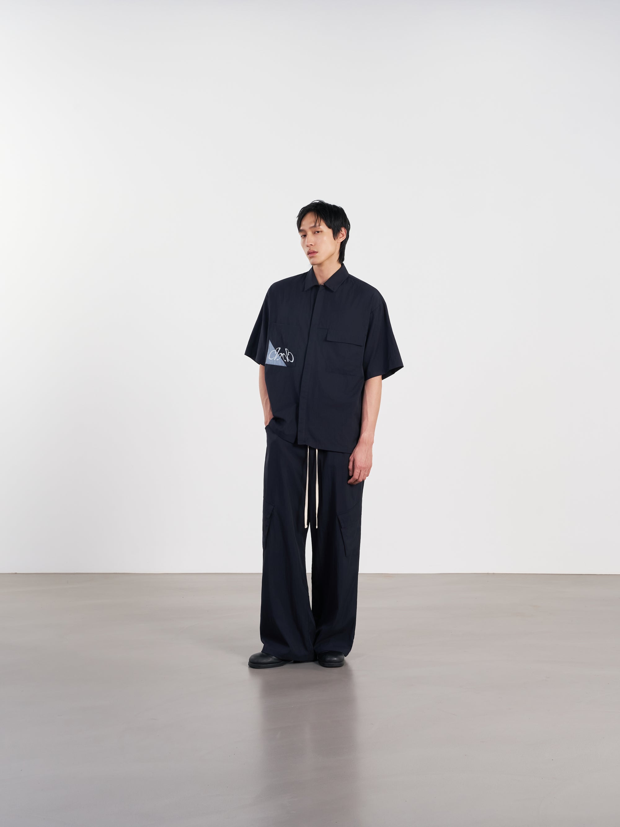 Pocket Shirt 口袋撞色刺繡襯衫 - NAVY