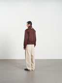 Coach Jacket 刺繡拼接棒球外套-Brown