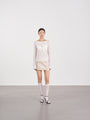 Asymmetric Placket Long-Sleeve Top 不對稱門襟長袖上衣-White