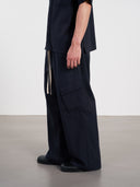 Panel Wide Pants 口袋造型直筒褲-Navy