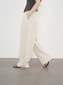 Pull-On Wide Trousers 鬆緊寬版長褲-Beige