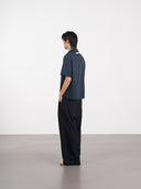 Layered Pocket Shirt 拼接口袋短袖襯衫-Navy