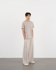 Pleated Panel Trousers 拼接打褶西裝褲-Khaki