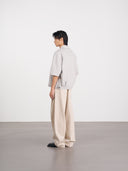 Asymmetric Seam Denim Shirt 不對稱結構牛仔襯衫-Gray