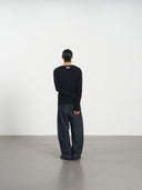 Rib Knit Tee 方領羅紋打底長袖-Black