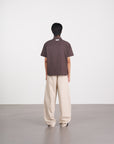 Minimal Placket Crew Shirt 圓領門襟短袖襯衫 - BROWN