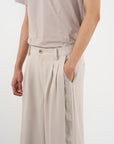 Pleated Panel Trousers 拼接打褶西裝褲-Khaki