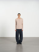 Rib Knit Tee 方領羅紋打底長袖-Khaki