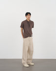 Scarf Collar Knit Top 領巾領針織上衣-Brown
