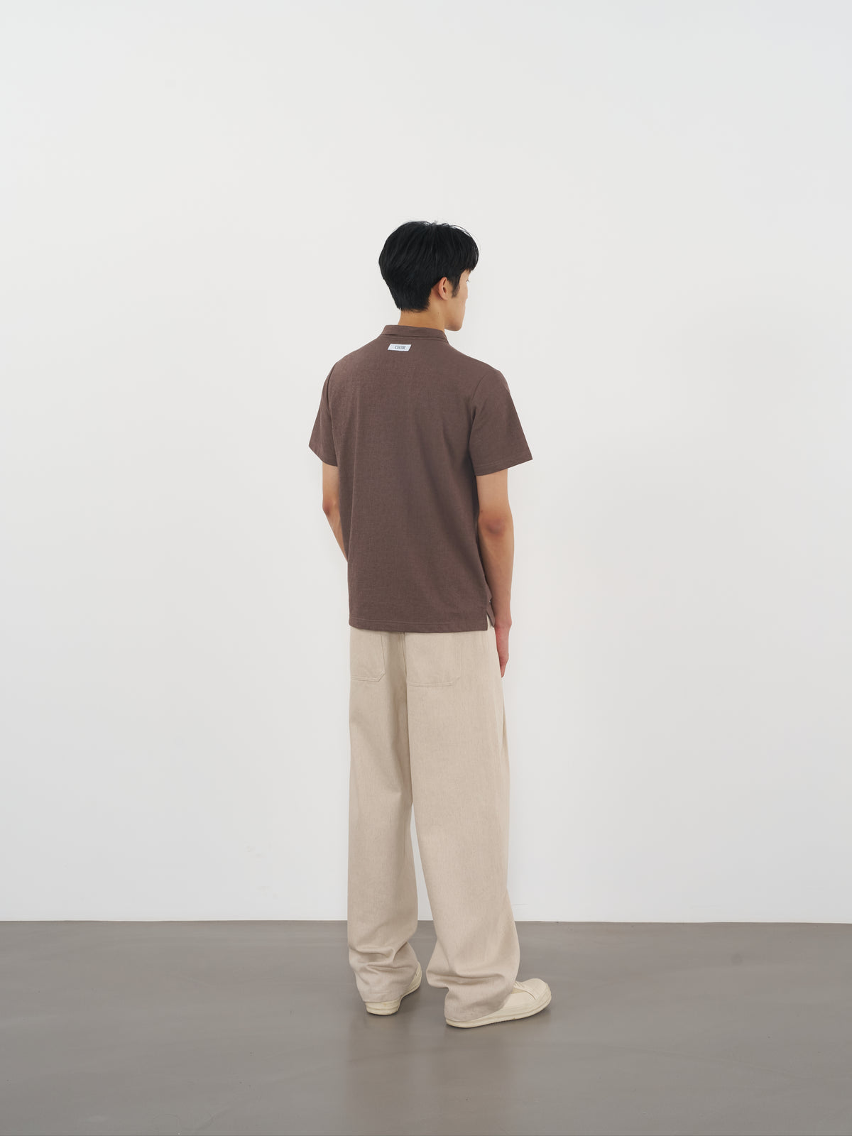 Scarf Collar Knit Top 領巾領針織上衣-Brown