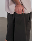 Double Layer Shorts 不收邊設計棉褲 - DARK GREY