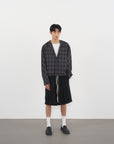 Raglan Hooded Shirt 拉克蘭連帽襯衫-Gray