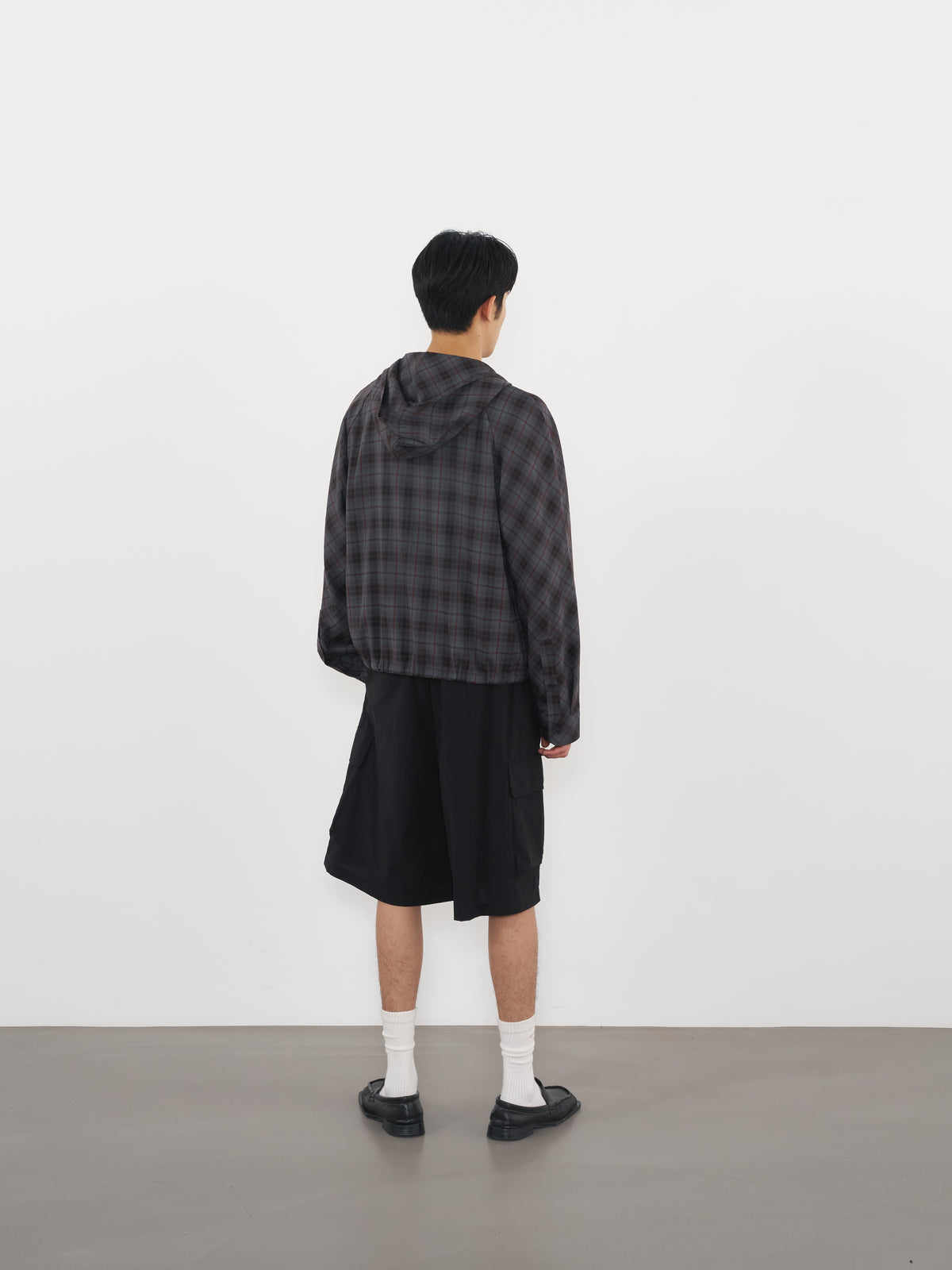 Raglan Hooded Shirt 拉克蘭連帽襯衫-Gray