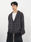 Raglan Hooded Shirt 拉克蘭連帽襯衫-Gray