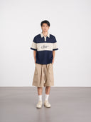 Striped Logo Polo Shirt 條紋Logo Polo衫-Navy