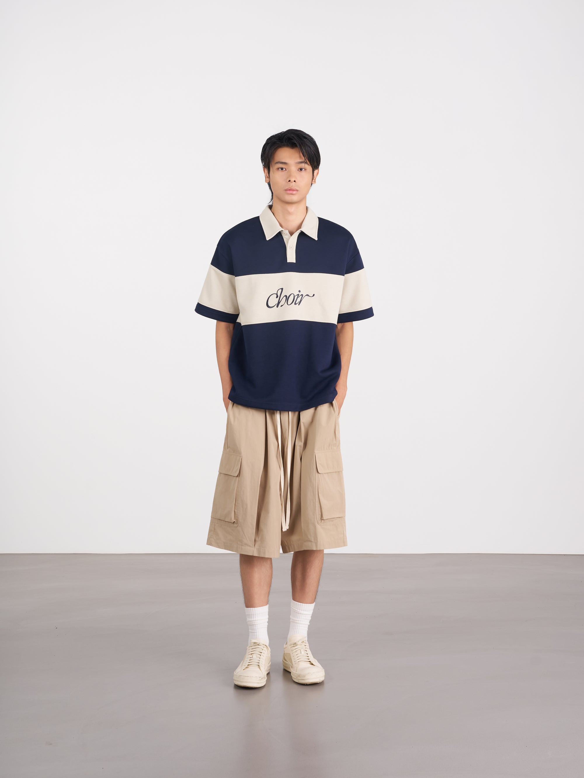 Striped Logo Polo Shirt 條紋logo Polo 衫 - NAVY