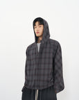 Raglan Hooded Shirt 拉克蘭連帽襯衫-Gray