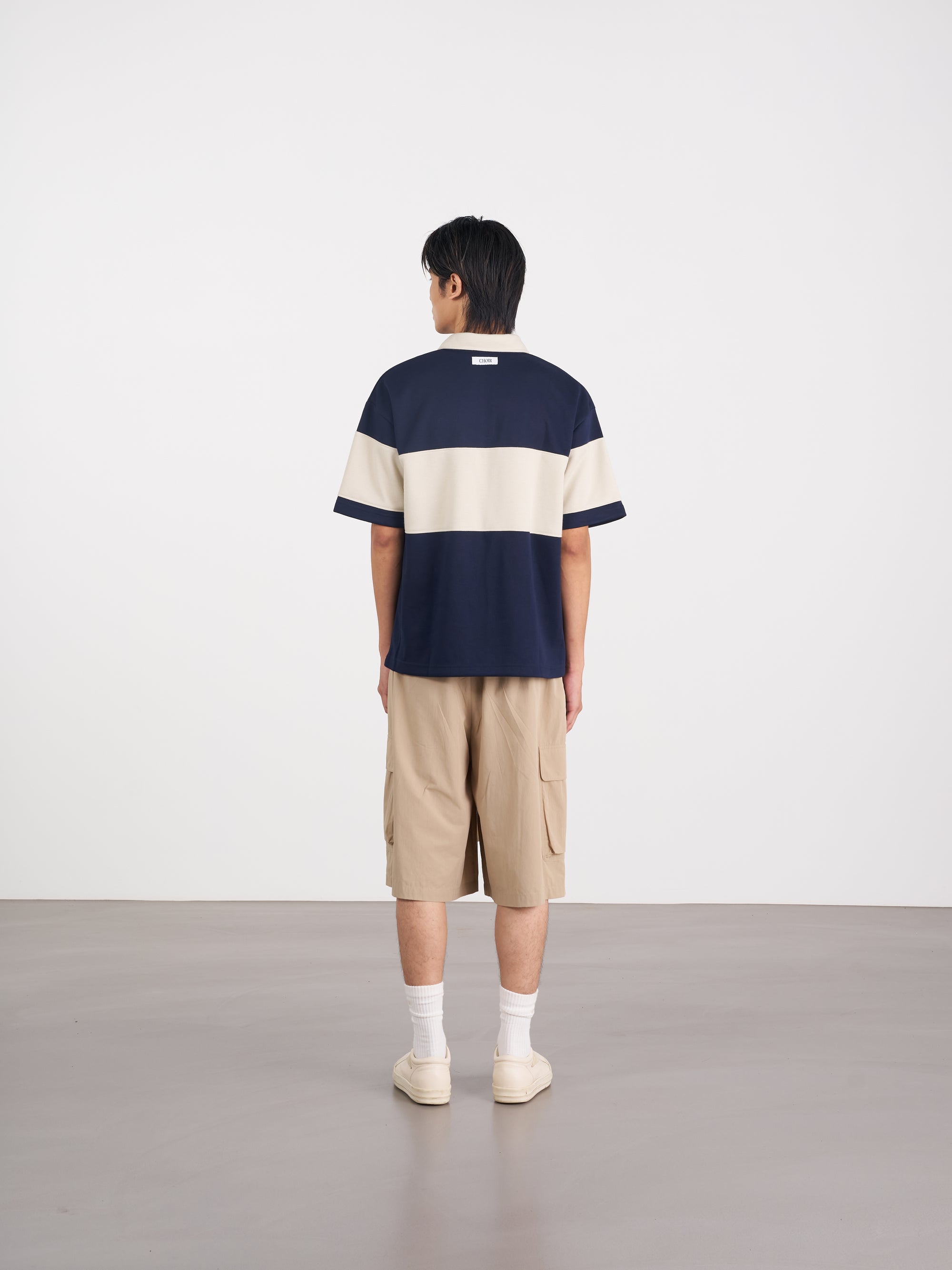Striped Logo Polo Shirt 條紋logo Polo 衫 - NAVY