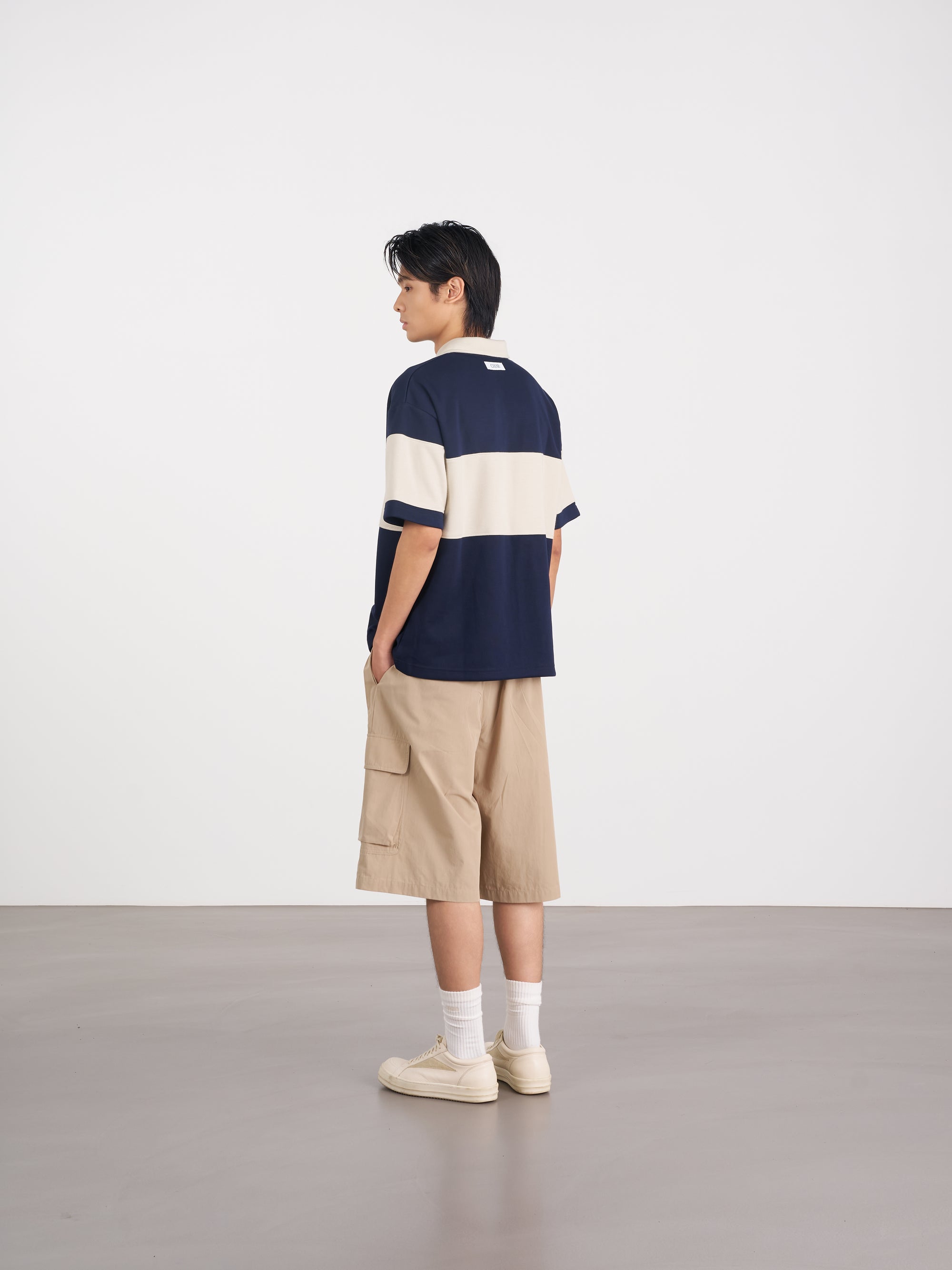 Striped Logo Polo Shirt 條紋logo Polo 衫 - NAVY