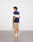Striped Logo Polo Shirt 條紋logo Polo 衫 - NAVY