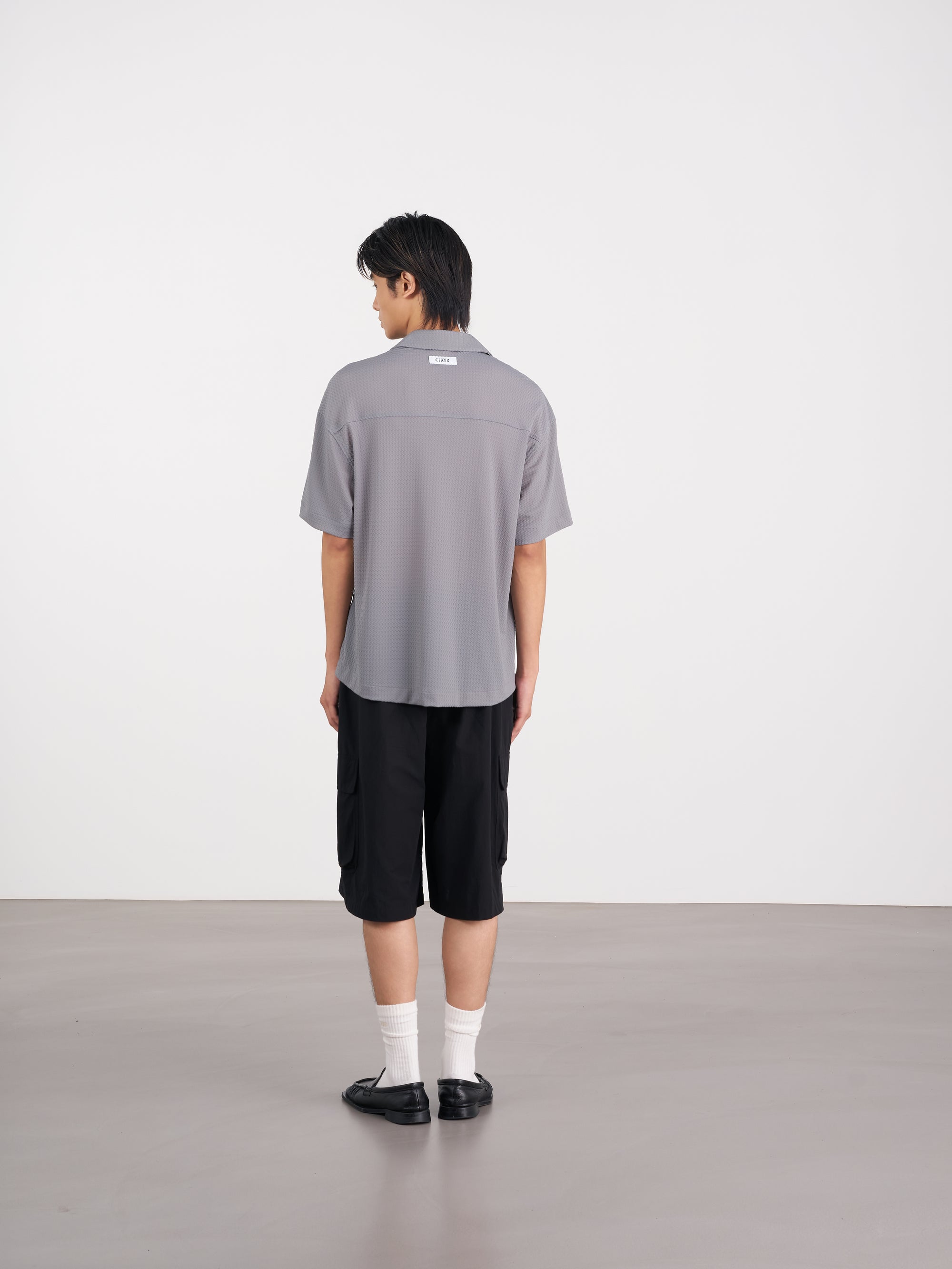 Jacquard Zip Shirt 緹花針織POLO 衫 - Grey