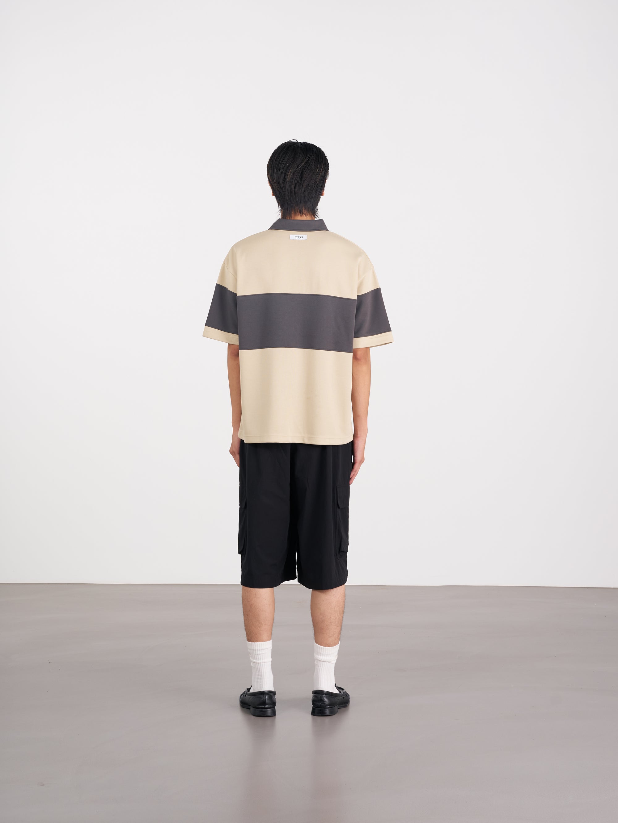 Striped Logo Polo Shirt 條紋logo Polo 衫 - KHAKI