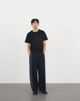 Pleated Panel Trousers 拼接打褶西裝褲-Navy
