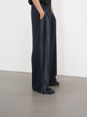 Pleated Panel Trousers 拼接打褶西裝褲-Navy