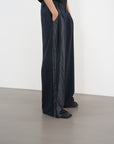 Pleated Panel Trousers 拼接打褶西裝褲-Navy