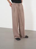 Relaxed Tailored Trousers 寬鬆西裝長褲-Brown