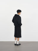 Textured Lace Hoodie 蕾絲拼接連帽外套-Black