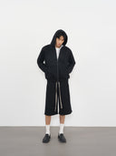 Textured Lace Hoodie 蕾絲拼接連帽外套-Black