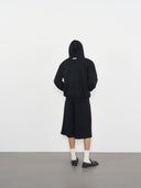 Textured Lace Hoodie 蕾絲拼接連帽外套-Black