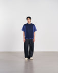 Mesh Tee 拼接刺繡球衣 - NAVY