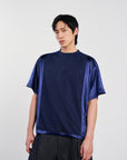 Mesh Tee 拼接刺繡球衣 - NAVY