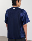 Mesh Tee 拼接刺繡球衣 - NAVY