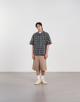 Panel Shirt 弧形剪裁格紋襯衫 - BLACK