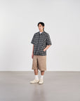 Panel Shirt 弧形剪裁格紋襯衫 - BLACK